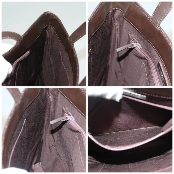 BURBERRY Hand Bag Leather Dark Brown Auth - Picture 14 of 15